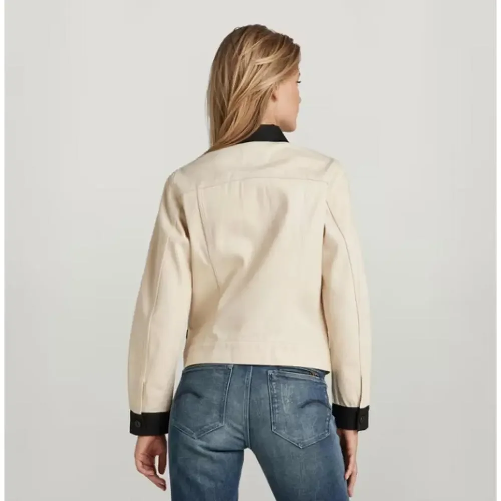 NWT G-Star RAW Arc 3D Denim Jacket Women’s Ecru Raw Denim Size XS - Picture 3 of 11